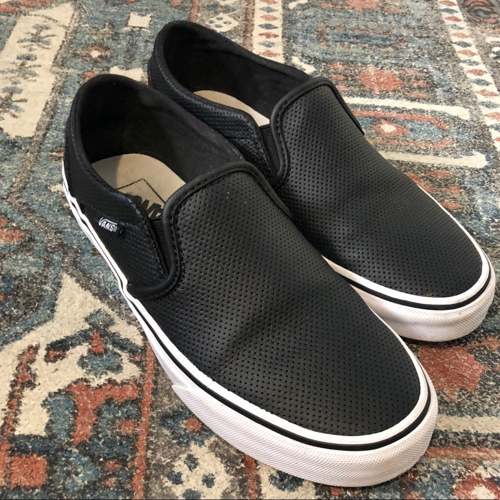 Perforated leather vans